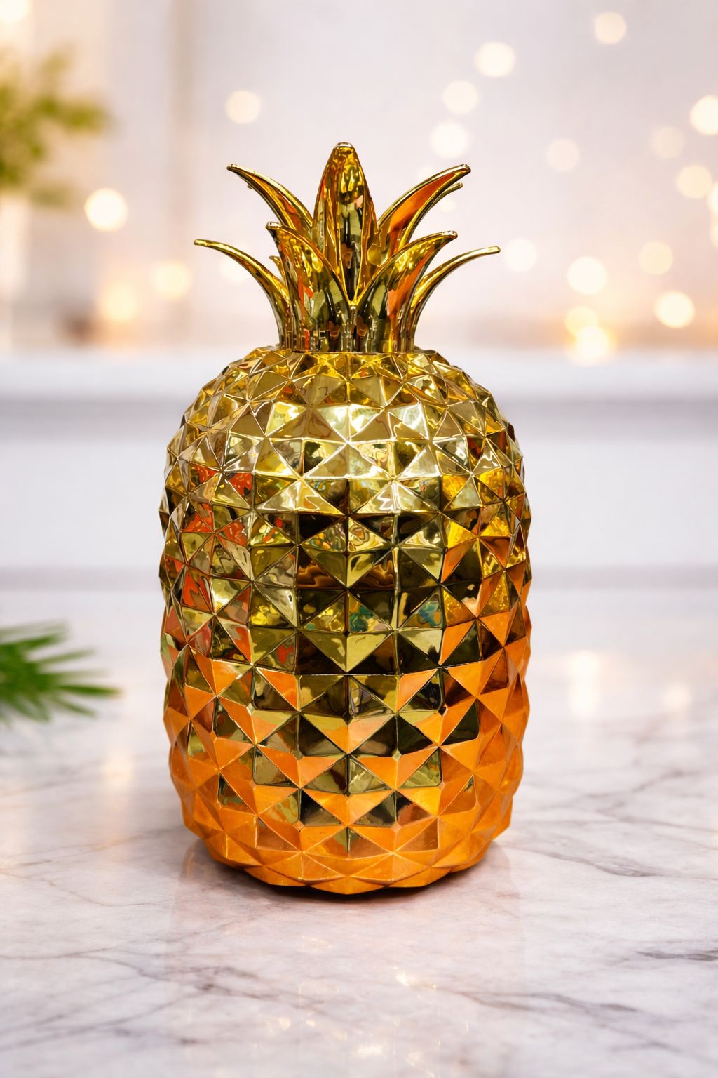 Pineapple Shape Golden PVD Coated Cutlery Set – 24 Pcs Premium Stainless Steel Flatware with Storage Jar (6 Spoons, 6 Baby Spoons, 6 Forks, 6 Butter Knives)