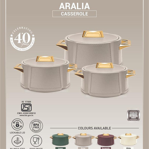 Jaypee Aralia 2000ml Insulated Casserole – Stainless Steel Inner