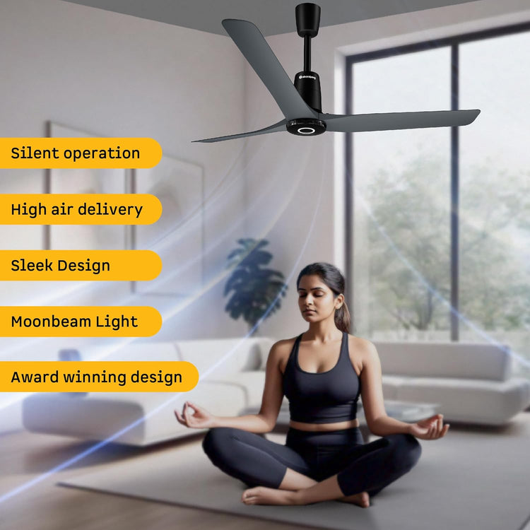 Atomberg Aris Contour Smart 1200mm BLDC Ceiling Fan with IoT & Remote,5 star,Best-in-class Air Delivery,Silent Operation,Free Installation, Award Winning Sleek Design, 3 Year Warranty (Regent Grey)
