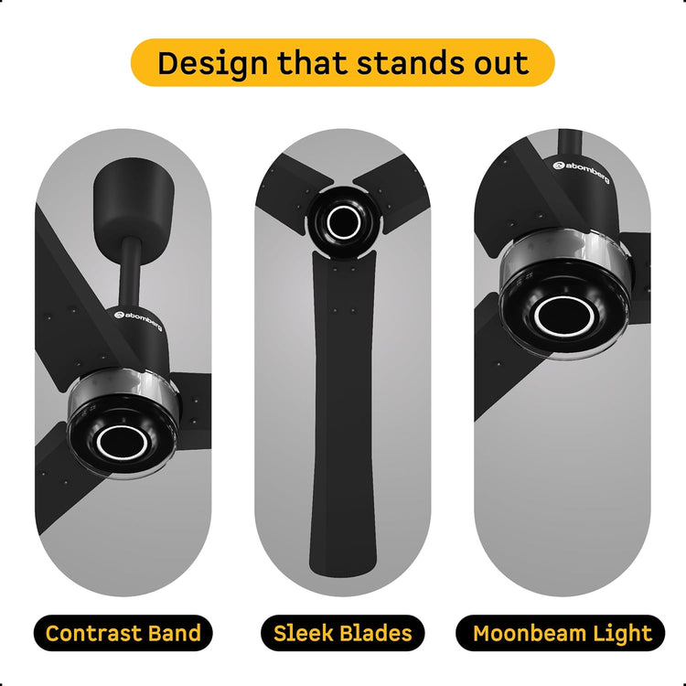 Atomberg Renesa Elite 1200mm 5-star BLDC fan, Remote Ceiling Fan for Home, High Air Delivery, Free Installation, 3-Year Warranty, Newly launched in 2025 (Midnight Black)