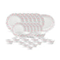 La Opala Diva, Ivory Collection, Opal Glass Dinner Set 27 pcs, Grace Red, White