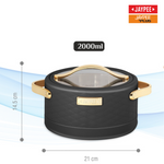 Jaypee Luxura Klass PU Insulated Inner Stainless Steel Casserole, 2000ml Black