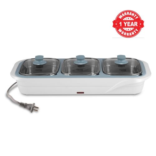 Jaypee E-3 Electric Casserole Set with Toughened Glass Lid