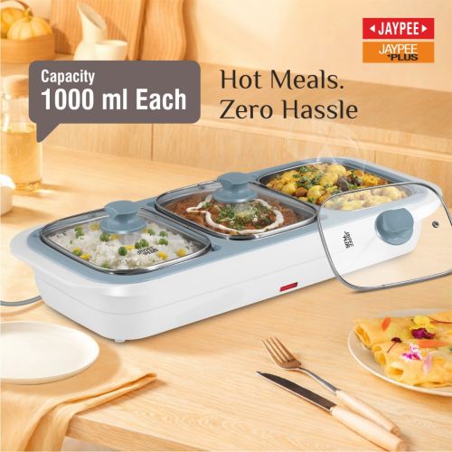 Jaypee E-3 Electric Casserole Set with Toughened Glass Lid