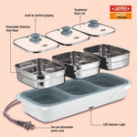 Jaypee E-3 Electric Casserole Set with Toughened Glass Lid