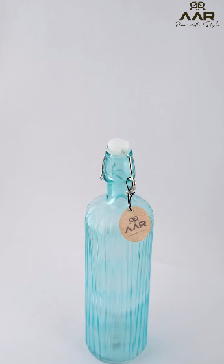 AAR Glass bottle cork for home & office - 1000 ml (BLUE)