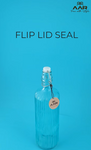 AAR Glass bottle cork for home & office - 1000 ml (BLUE)