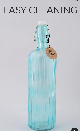AAR Glass bottle cork for home & office - 1000 ml (BLUE)
