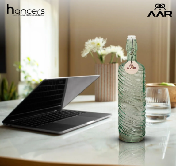 AAR Designer Glass bottle cork for home & office 1000 ml (GREEN)