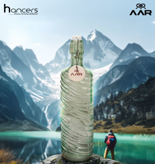 AAR Designer Glass bottle cork for home & office 1000 ml (GREEN)