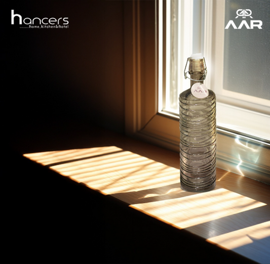 AAR Designer Glass bottle cork for home & office 1000 ml (BLACK)