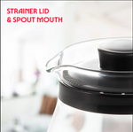 Borosil Prime Tea Set 5 N Glass Kettle 1l+4 Vision Mug 190ml Bgfgbcom0012 - Capacity: 1 Ltr + 190 Ml Milliliter (Ml)