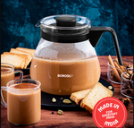Borosil Prime Tea Set 5 N Glass Kettle 1l+4 Vision Mug 190ml Bgfgbcom0012 - Capacity: 1 Ltr + 190 Ml Milliliter (Ml)