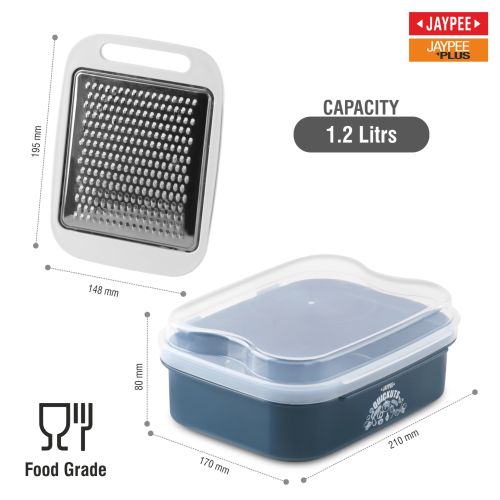 Jaypee Quickuts Stainless Steel Multipurpose 3 Plate Grater Set, 1200ml