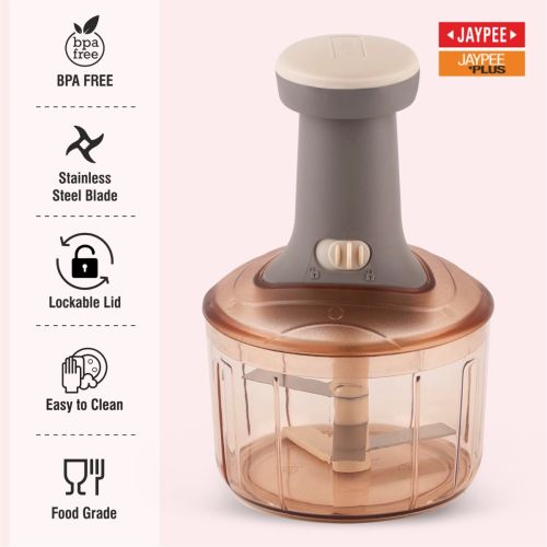 Jaypee Chip-Chop Manual Push Vegetable Chopper | Lock-Unlock System | Stainless Steel Blades