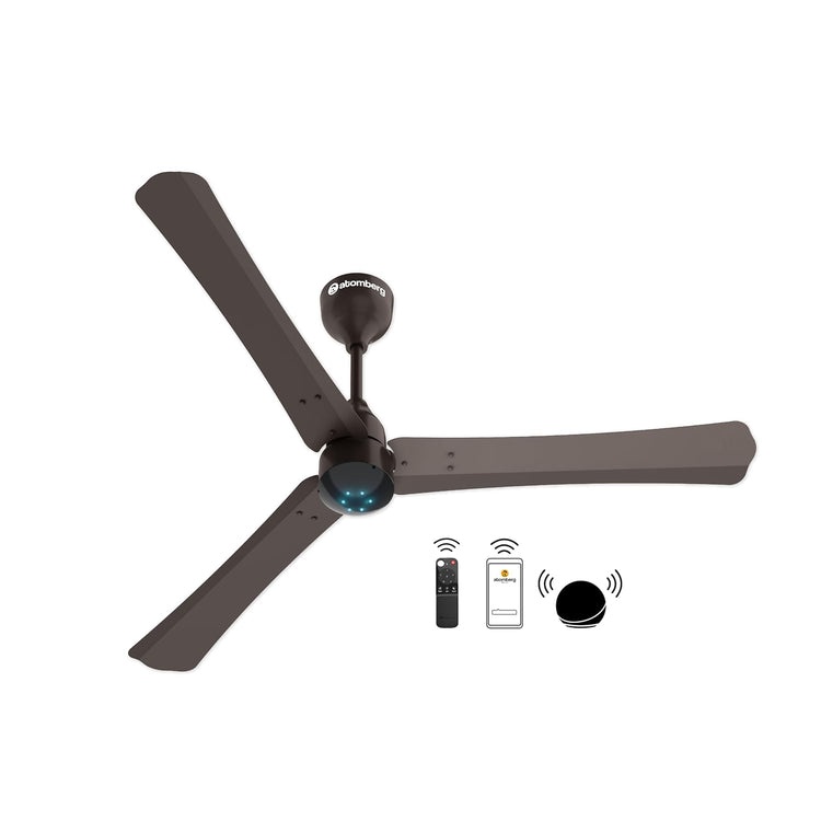 Atomberg Renesa Smart + 1200mm BLDC Ceiling Fan with IoT &amp; Remote | Energy Efficient Ceiling Fan | Ceiling fan for Living Room | High Air Delivery with LED Indicators (Earth Brown)