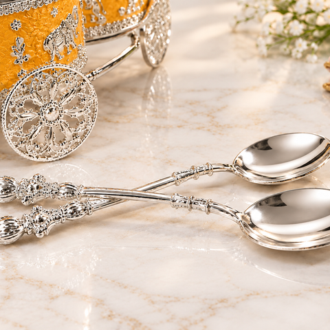 Royal Horse Carriage Dry Fruit Box Set with 2 Silver-Coated Spoons | Luxury Decorative Dry Fruit Serving Set | Premium Gift Box for Diwali, Wedding & Festive Gifting
