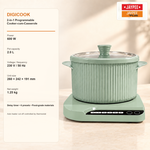 Jaypee Plus Digi Cook Programmable Electric Cooker Cum Casserole Set – 2-in-1 Electric Casserole Set-Green