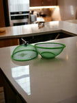 Fruit Basket with Lid Net Cover Steel Big Size for Dinning Kitchen Home Apple Shape Net Cover Protective Fruits Vegetables Food Storage Basket Strainer Kitchen Accessories (Green)