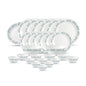 LaOpala Diva Lavender Dew Classique Collection Opalware Dinner Set (White) - 27 Pieces