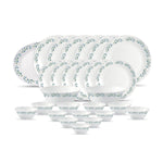 LaOpala Diva Lavender Dew Classique Collection Opalware Dinner Set (White) - 27 Pieces