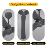 Atomberg Renesa Halo 1200 mm BLDC Ceiling Fan with Remote Control & LED Indicators | Pebble Grey