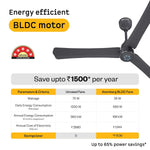 Atomberg Renesa Halo 1200 mm BLDC Ceiling Fan with Remote Control & LED Indicators | Pebble Grey