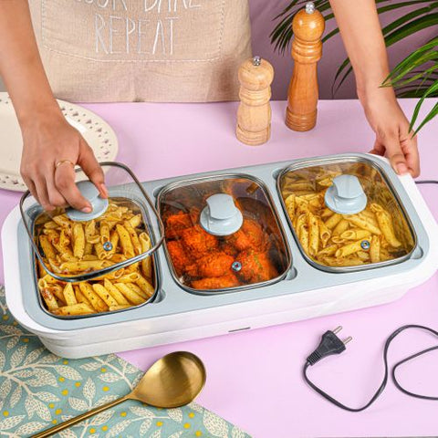 Jaypee E-3 Electric Casserole Set with Toughened Glass Lid