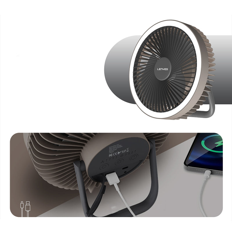 Lenyes LHF11 LED Illuminated 4-Stage Multifunctional Cooling Fan