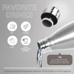 Milton Duo DLX 1000 Thermosteel Bottle, 1000 ml Water Bottles, 24 Hours Hot and Cold, Easy to Carry, Easy Grip, Rust Proof, Tea, Coffee, Office, Travel Bottle, Silver