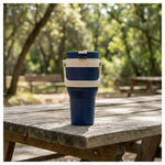 Oliveware Titan 750 ml Traveller Mug | Stainless Steel Inner | Insulated Plastic Body | Hot & Cold Beverage Travel Cup- Blue