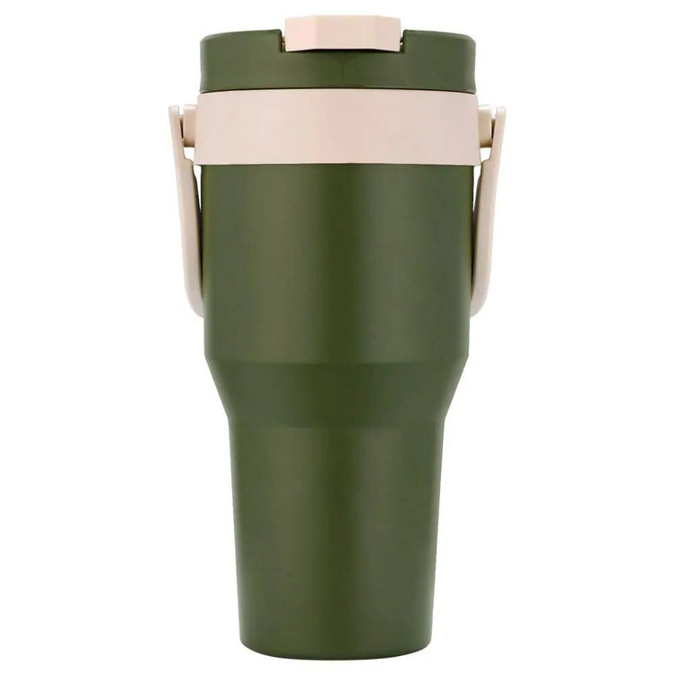 Oliveware Titan 750 ml Traveller Mug | Stainless Steel Inner | Insulated Plastic Body | Hot & Cold Beverage Travel Cup- Green