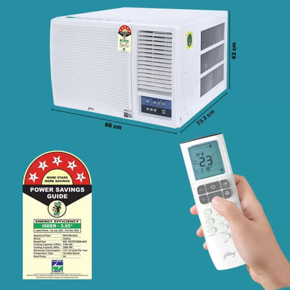Godrej 1.5 Ton 5 Star, Turbo Mode, Inverter Window AC (Copper, Anti-Dust Filter, Anti-Freeze Thermostat, AC 1.5T WIC 18UTC5 WWA, White)