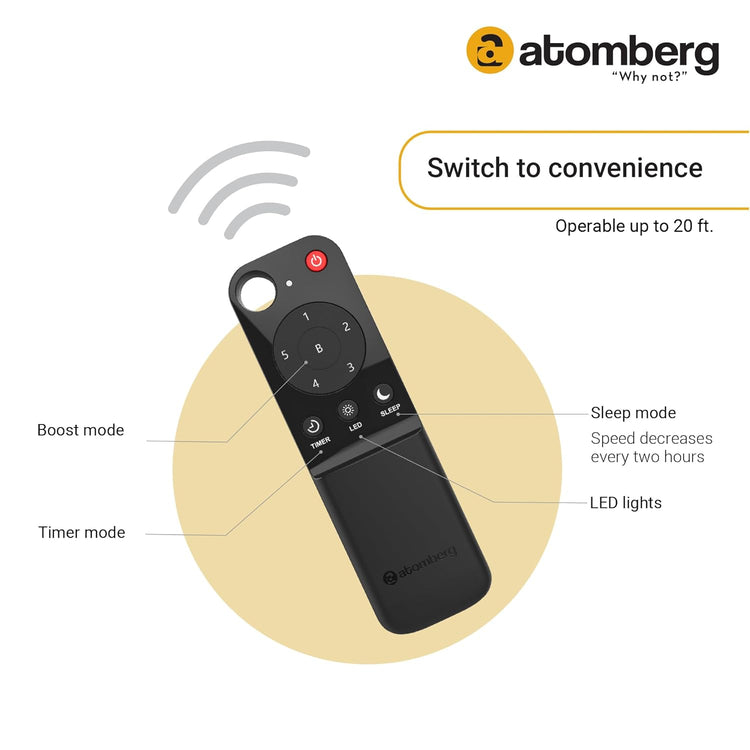 Atomberg Renesa Smart+ 1200 mm BLDC Ceiling Fan with IoT, Remote Control & LED Indicators | Golden Oakwood