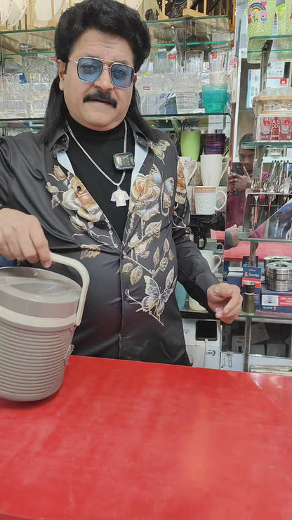 Oliveware TESO Musk Lunch Box | 3 Microwave-Safe Containers (2×420ml, 1×620ml) + 750ml Steel Bottle + 130ml Pickle Box + Steel Cutlery | Premium Carry Bag | Freezer & Dishwasher Safe (Blue)