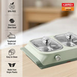 Jaypee Twin Power -2 Removable Steel Bowls Electric Casserole Set -1100ml each (Reheat Your Meal in Just 30 Minutes)