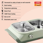 Jaypee Twin Power -2 Removable Steel Bowls Electric Casserole Set -1100ml each (Reheat Your Meal in Just 30 Minutes)
