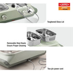 Jaypee Twin Power -2 Removable Steel Bowls Electric Casserole Set -1100ml each (Reheat Your Meal in Just 30 Minutes)