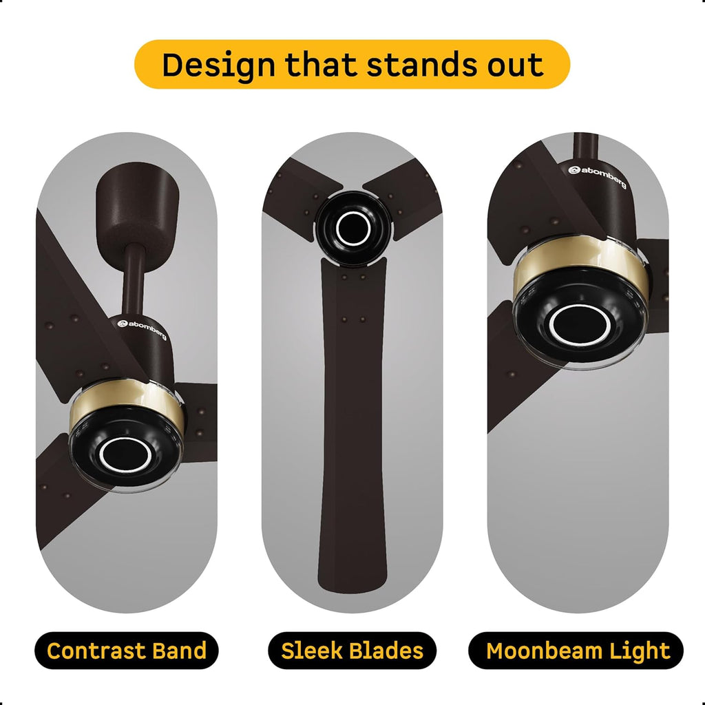Atomberg Renesa Elite 1200mm 5-star BLDC fan, Remote Ceiling Fan for Home, High Air Delivery, Free Installation, 3-Year Warranty, Newly launched in 2025 (Blaze Brown)
