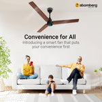 Atomberg Renesa Smart 1200mm BLDC Ceiling Fan with IoT &amp; Remote | Energy Efficient Ceiling Fan | Ceiling fan for Living Room | High Air Delivery with LED Indicators (Brown &amp; Black)