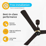 Atomberg Renesa Elite 1200mm 5-star BLDC fan, Remote Ceiling Fan for Home, High Air Delivery, Free Installation, 3-Year Warranty, Newly launched in 2025 (Blaze Brown)
