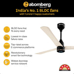 Atomberg Renesa Halo Smart 1200mm,5-star BLDC fan,Remote Ceiling fan for Home,Works with Alexa,65% Energy Saving,High Air Delivery,LED Speed Indicator,3-Year Warranty,Newly Launched (SS Ivory & Black)