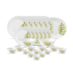 La Opala Diva, Ivory Collection, Opal Glass Dinner Set 27 pcs, Autumn Shadow, White