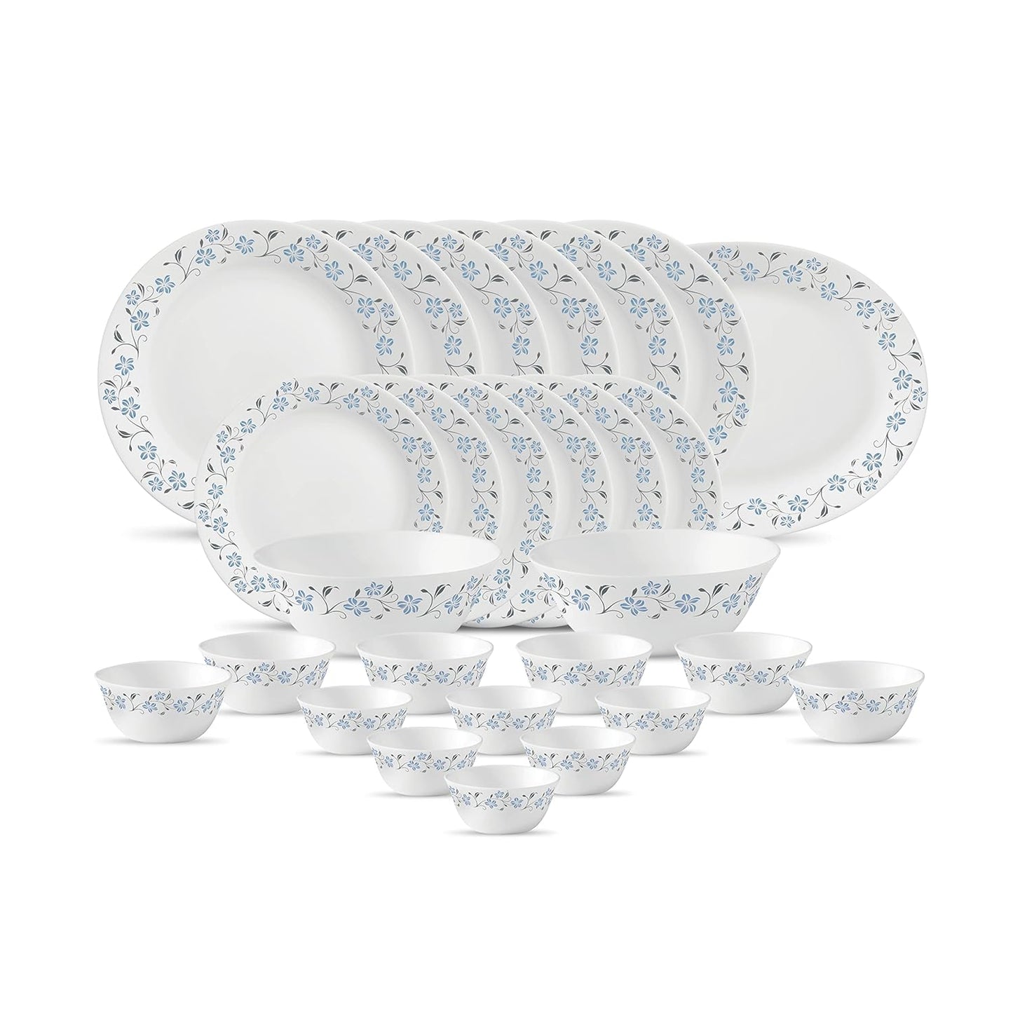 La Opala, Melody Collection, Opal Glass Cup & Saucer Set Princess 12 pcs, Dainty Swirls, White La Opala, Melody Collection, Opal Glass Cup & Saucer Set Princess 12 pcs, Dainty Swirls, White