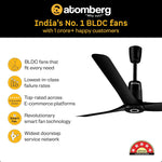 Atomberg Aris Contour Smart 1200mm BLDC Ceiling Fan with IoT & Remote,5 star,Best-in-class Air Delivery,Silent Operation,Free Installation, Award Winning Sleek Design, 3 Year Warranty (Midnight Black)