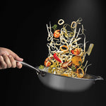 Vinod Platinum Triply Stainless Steel Wok - 3 Litre, 26 cm | Riveted Handle | Stir, Shallow Fry/Noodles/Curry/Fried Rice | Induction Base | 5 Year Warranty - Silver