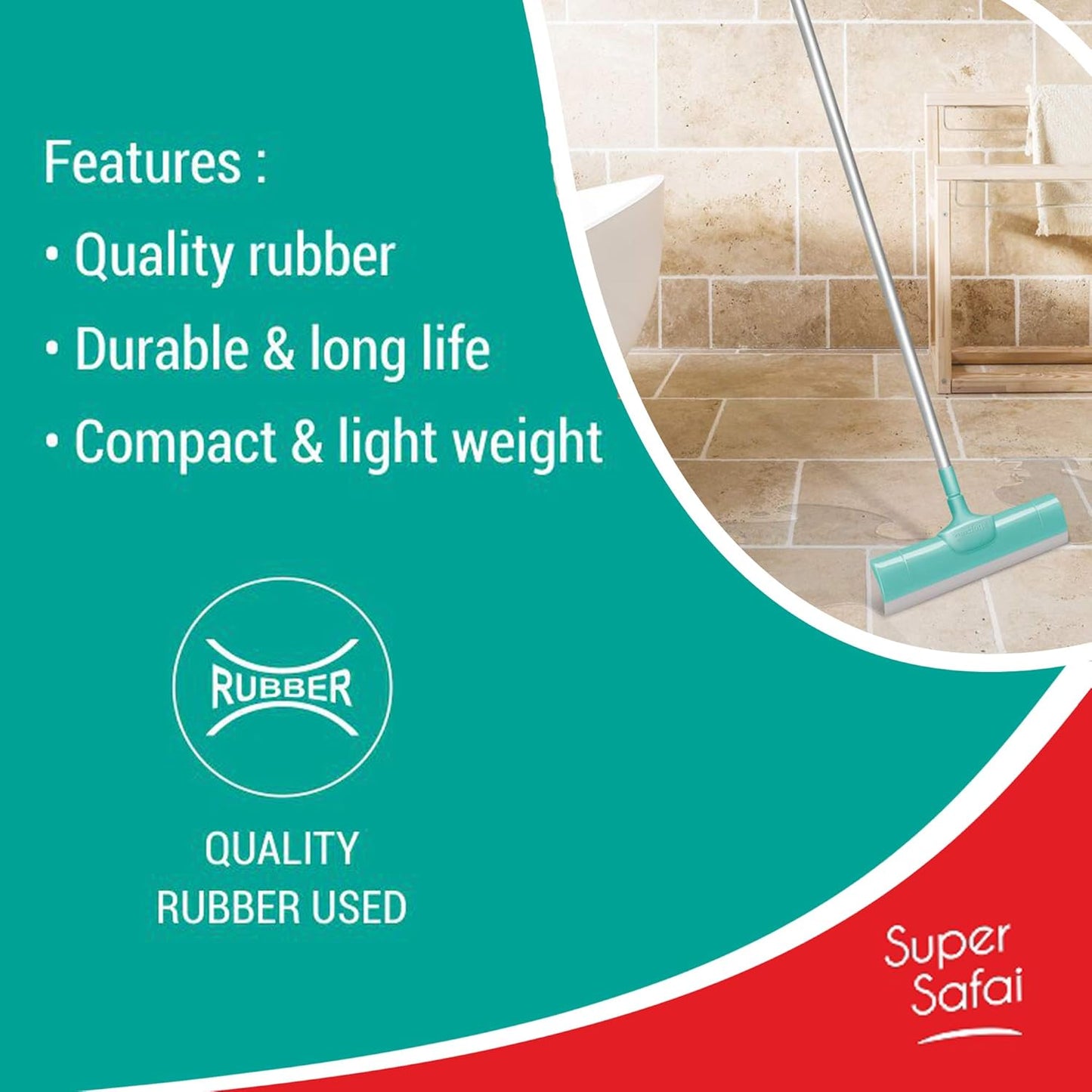 Spotzero By Milton Plastic Slender Floor Wiper (Aqua Green)