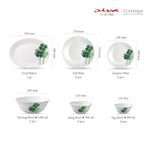La Opala Diva Classique Collection Opal Glass Crockery | for Family of 6 | Dinner Set 27 pcs Dual Harmony | Plates & Bowls for Dining | Microwave Safe | 100% Vegetarian | Extra Strong | White