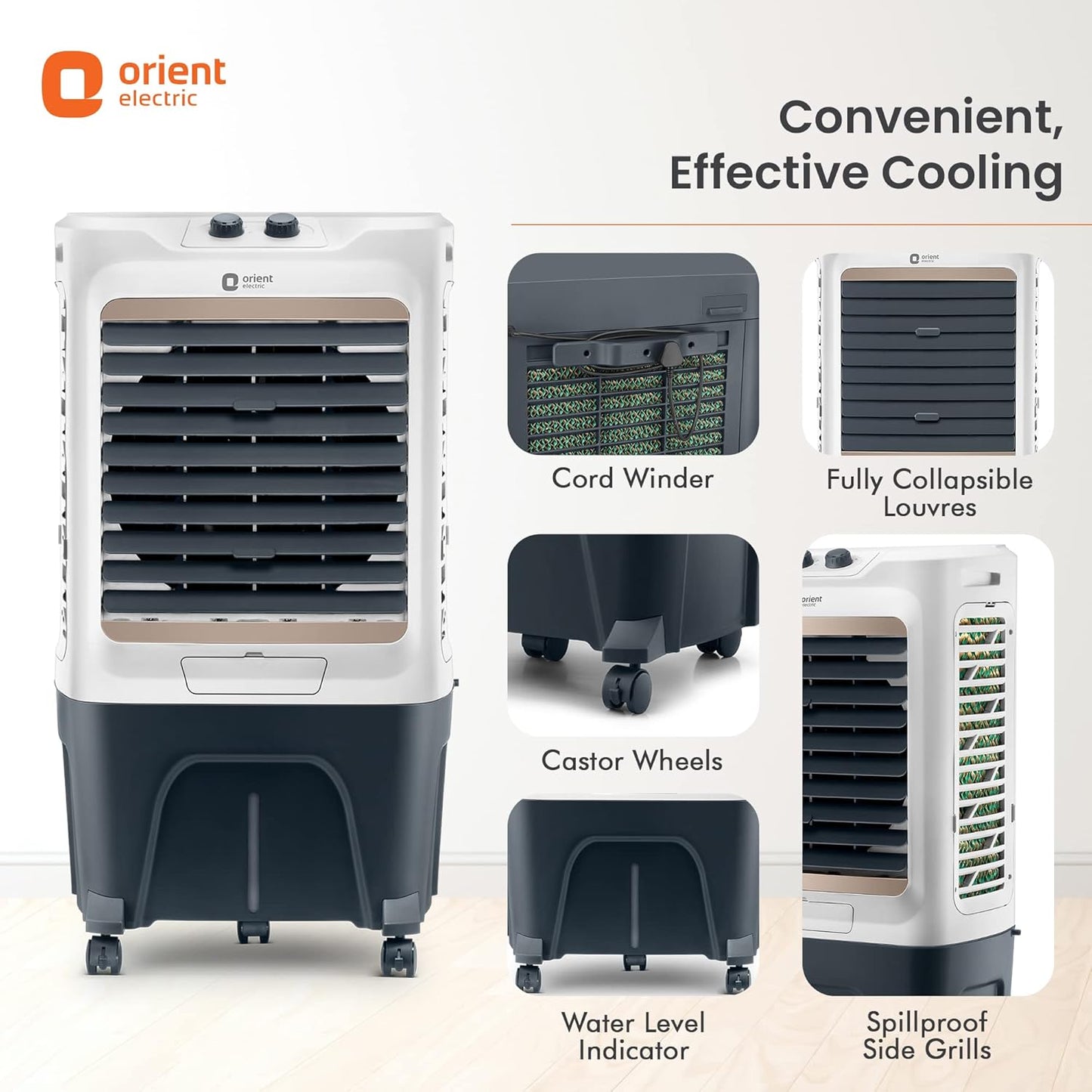 Orient Electric Tornado 52, White Grey (CD5201H)