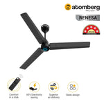 Atomberg Renesa 1200mm BLDC Ceiling Fan with Remote Control | BEE 5 star Rated Energy Efficient Ceiling Fan | High Air Delivery with LED Indicators | 3 Year Warranty (Midnight Black)